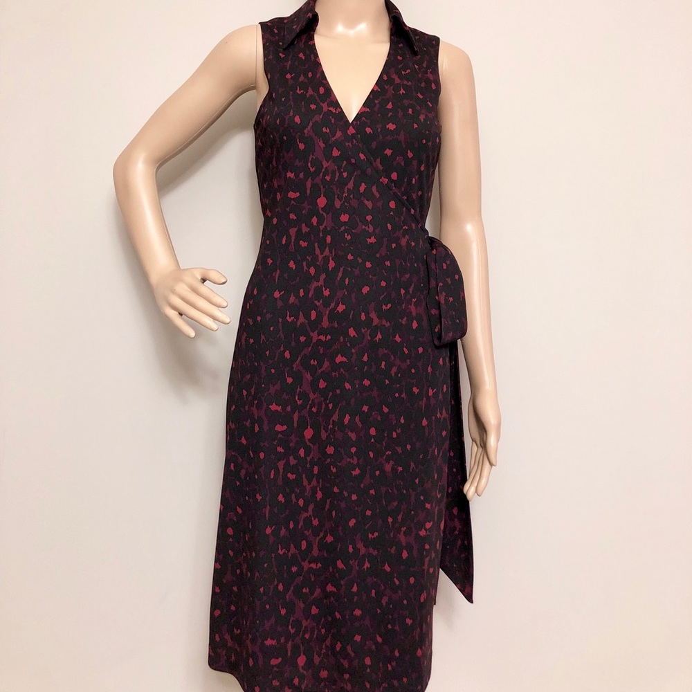 Express Animal Surplice Wrap Dress Midi, NWOT